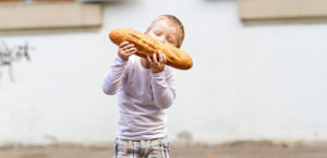 boy eating bread